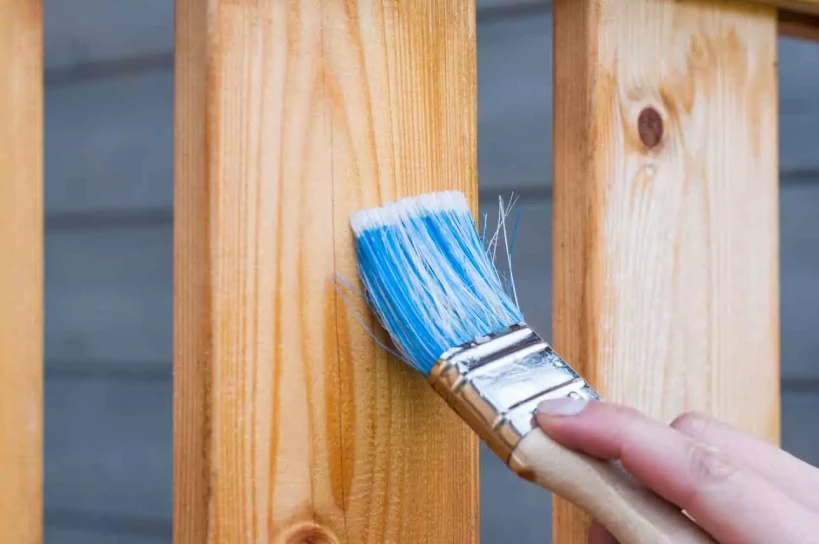 hand paint wood fence